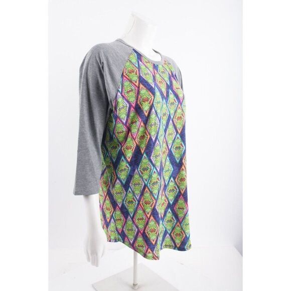 LulaRoe Womens Randy Baseball shirt Kermit The Frog L Multi-Color 3/4 Sleeve - Picture 2 of 6